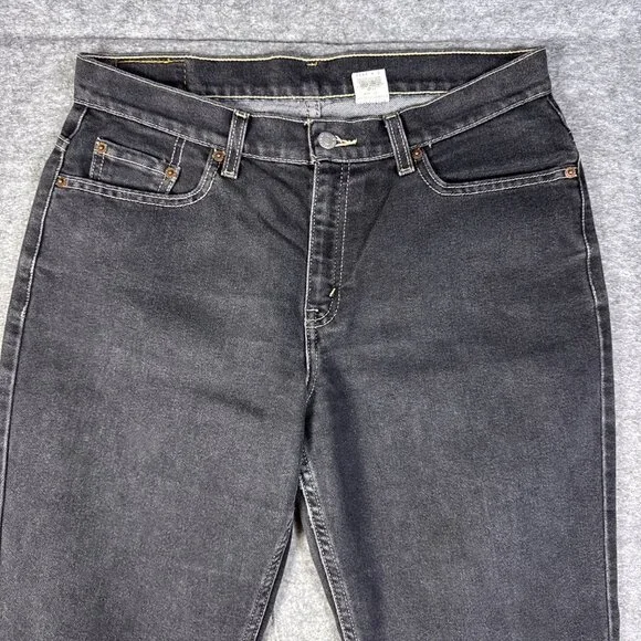 Vintage Levis Jeans Womens 12 Black 515 M Mis Boot Cut Low Rise Stretch Faded - Picture 9 of 11